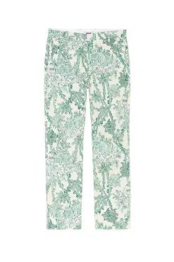 554 Lavina Pant Droit Toile De Jouy