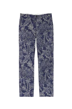 554 Lavina Pant Droit Toile De Jouy