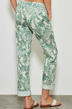 554 Lavina Pant Droit Toile De Jouy