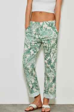 554 Lavina Pant Droit Toile De Jouy