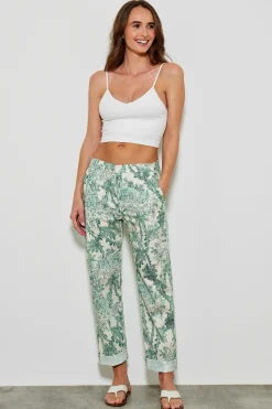 554 Lavina Pant Droit Toile De Jouy