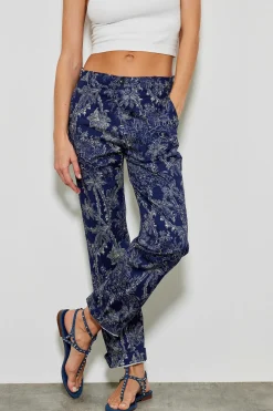 554 Lavina Pant Droit Toile De Jouy