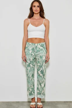 554 Lavina Pant Droit Toile De Jouy