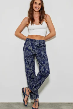 554 Lavina Pant Droit Toile De Jouy