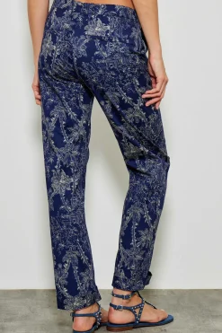 554 Lavina Pant Droit Toile De Jouy