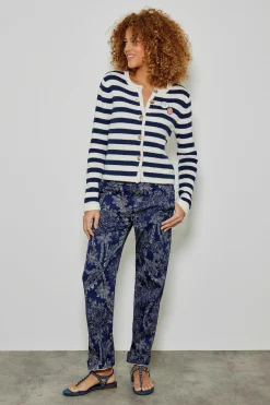 554 Lavina Pant Droit Toile De Jouy