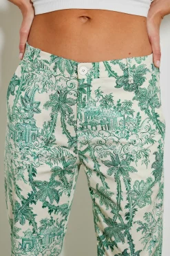554 Lavina Pant Droit Toile De Jouy