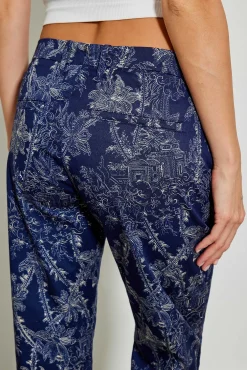554 Lavina Pant Droit Toile De Jouy