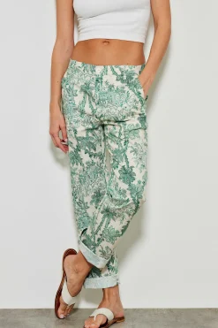 554 Lavina Pant Droit Toile De Jouy