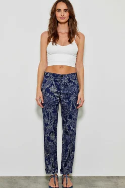 554 Lavina Pant Droit Toile De Jouy