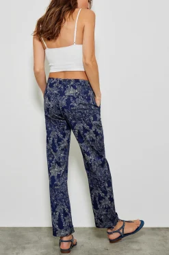 554 Lavina Pant Droit Toile De Jouy