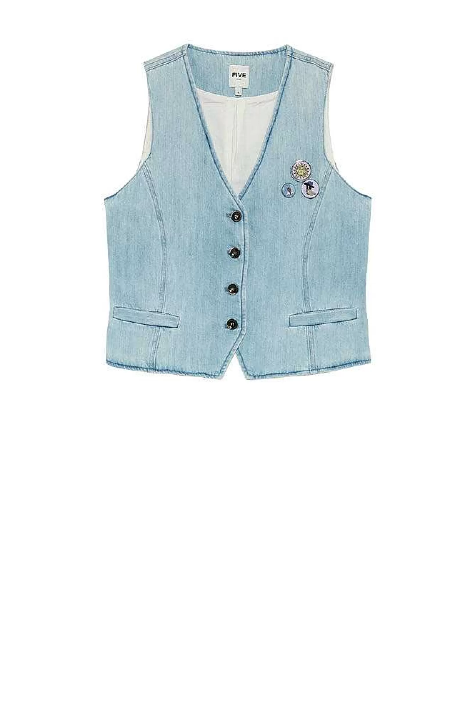 Discount Five Jeans Gilet Victor Light Blue