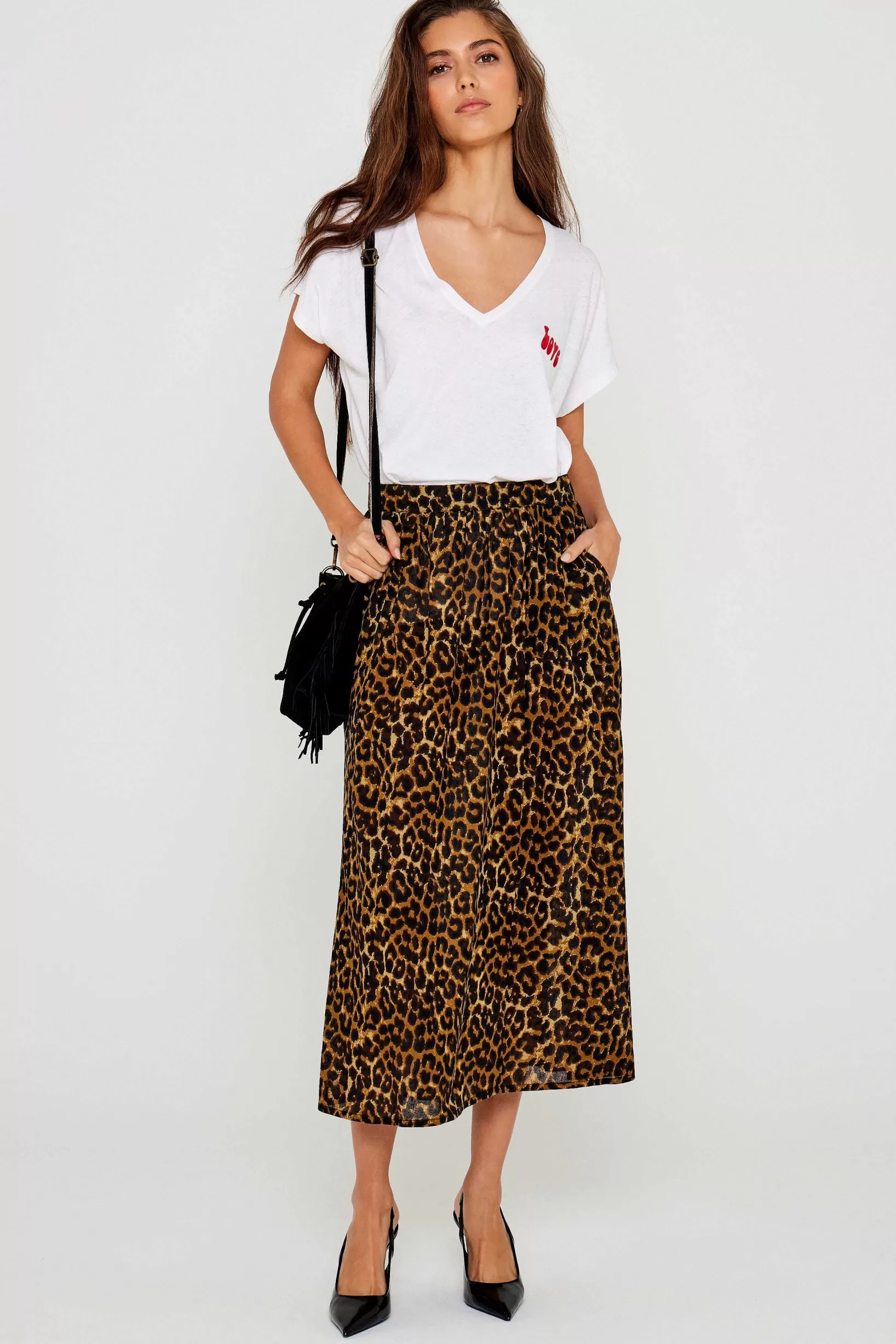 Cheap Five Jeans Jupe Josy Leopard