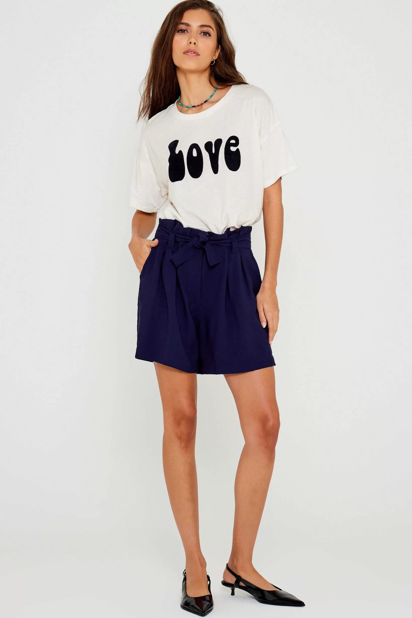 Shop Five Jeans Short Suzanne Navy